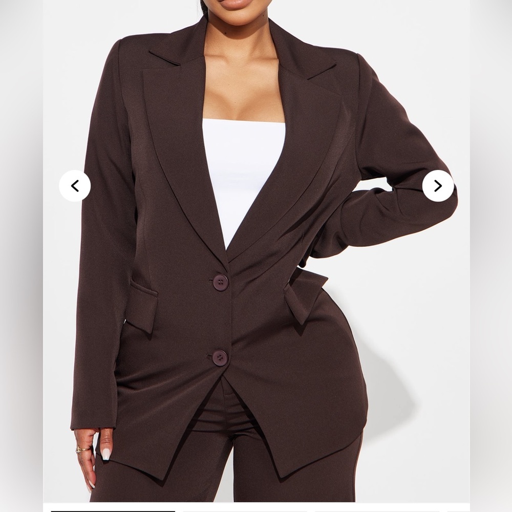 🤎 Fashion Nova Brown Blazer – Size XL